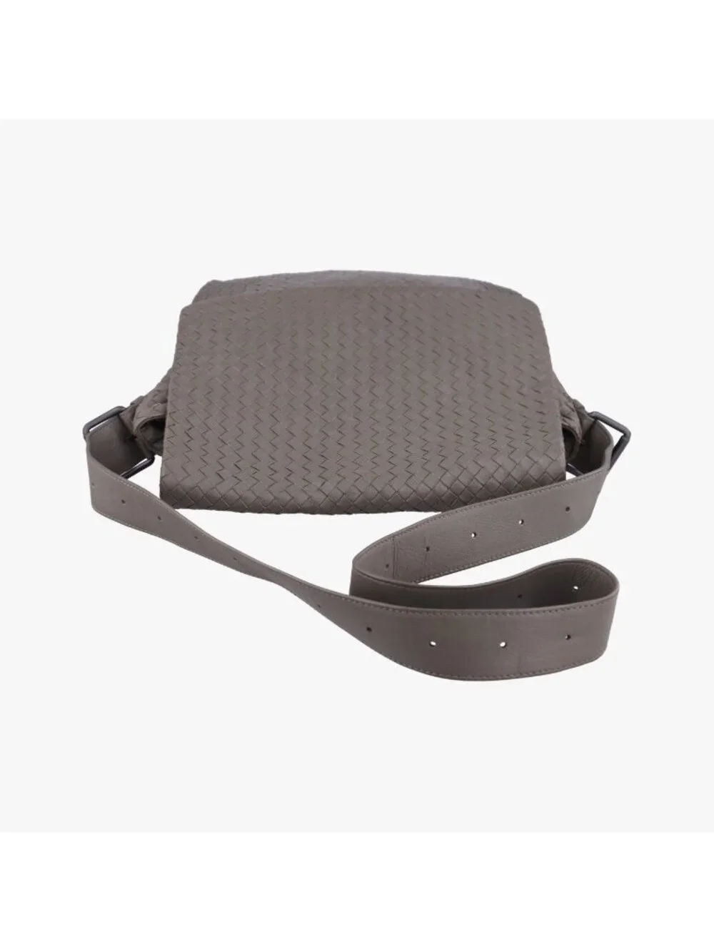 Bottega Veneta Intrecciato Gray Lambskin Shoulder Bag